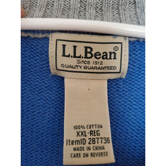 L.L. Bean 1/4 Zip Sweater Blue Men's Size XXL‎ - Picture 3 of 3